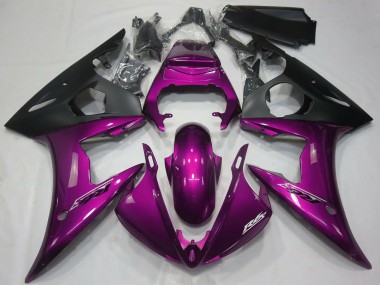 2005 Dark Pink Matte Black Yamaha R6 Motorcycle Fairings