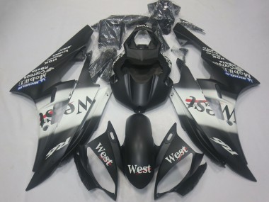 2006-2007 Matte Black White West Michelin Yamaha R6 Motorcycle Fairings