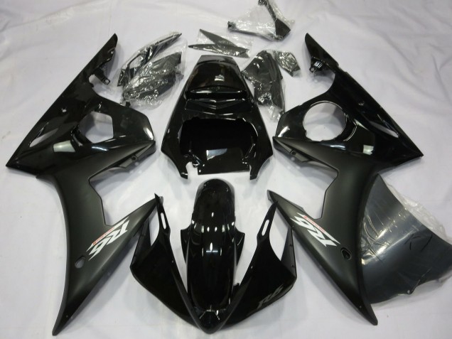 2003-2004 Glossy Black Matte Black White Decals Yamaha R6 Motorcycle Fairings