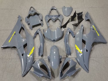 2008-2016 Nardo Grey High Viz Yellow Decals Yamaha R6 Motorcycle Fairings