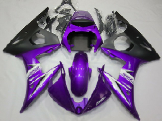 2003-2004 Purple White Matte Black Yamaha R6 Motorcycle Fairings