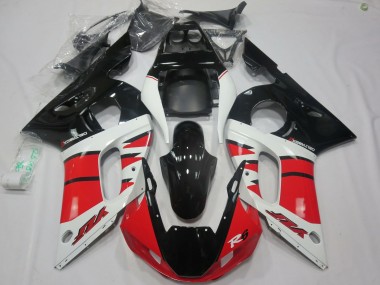 1998-2002 White Red Glossy Black Yamaha R6 Motorcycle Fairings