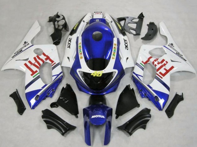 1996-2007 White Blue Fiat Motul Yamaha YZF600 Motorcycle Fairings