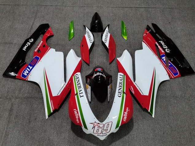 2015-2017 White Red Green Glossy Black Generali Tim 69 Ducati 959 1299 Motorcycle Fairings