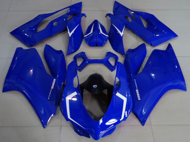 2011-2014 Glossy Blue White Ducati 1199 Motorcycle Fairings