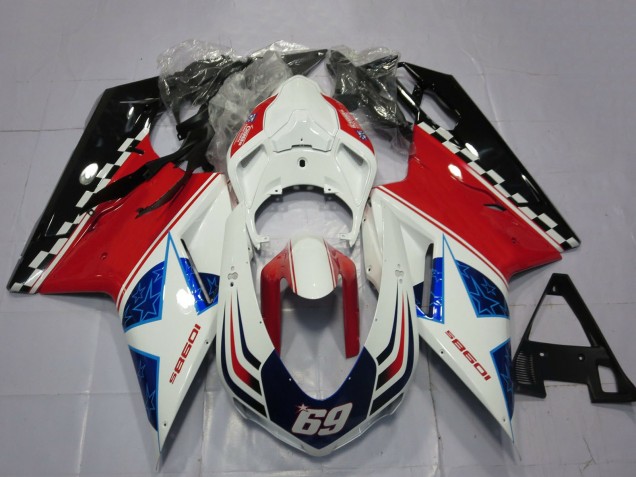2007-2014 White Red Black Blue 69 Ducati 1098 Motorcycle Fairings