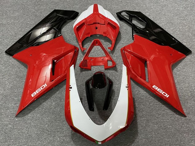 2007-2014 White Red Black Ducati 1098 Motorcycle Fairings