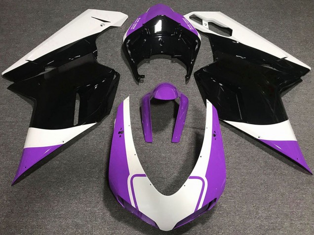 2007-2014 White Purple Glossy Black Ducati 848 1098 1198 Motorcycle Fairings