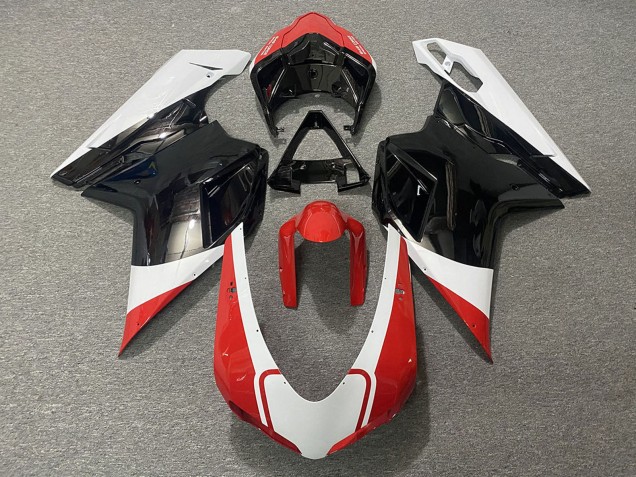 2007-2014 White Red Glossy Black Ducati 848 1098 1198 Motorcycle Fairings