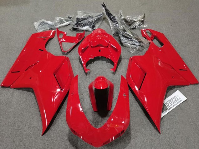 2007-2014 Glossy Red Plain Ducati 848 1098 1198 Motorcycle Fairings