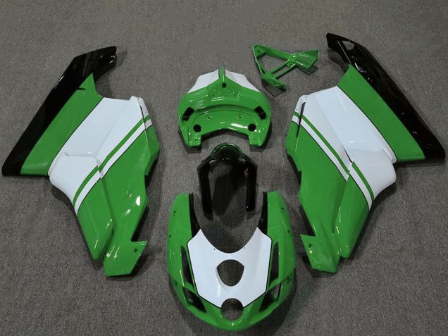 2003-2004 White Green Glossy Black Ducati 749 999 Motorcycle Fairings