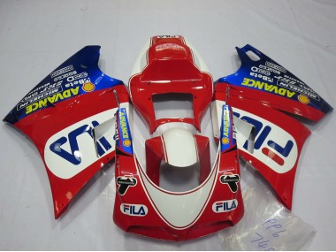 1993-2005 White Red Blue Fila Ducati 748 916 996 998 Motorcycle Fairings