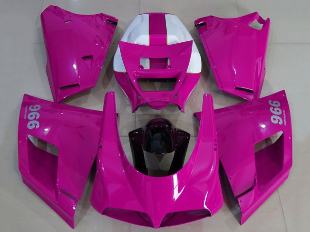 1993-2005 Glossy Pink White Black Ducati 996 Motorcycle Fairings