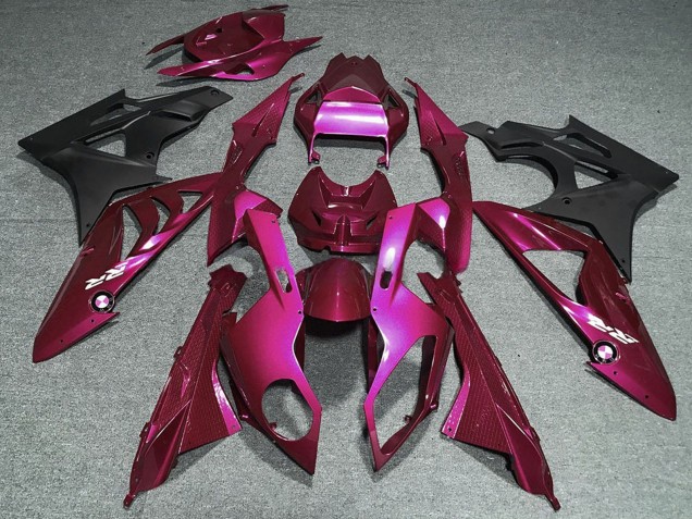 2009-2014 Dark Hot Pink Matte Black BMW S1000RR Motorcycle Fairings