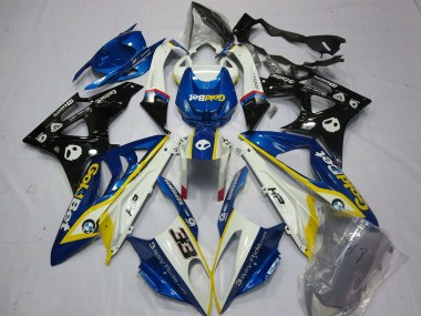2009-2014 White Yellow Blue Glossy Black GoldBet 33 BMW S1000RR Motorcycle Fairings