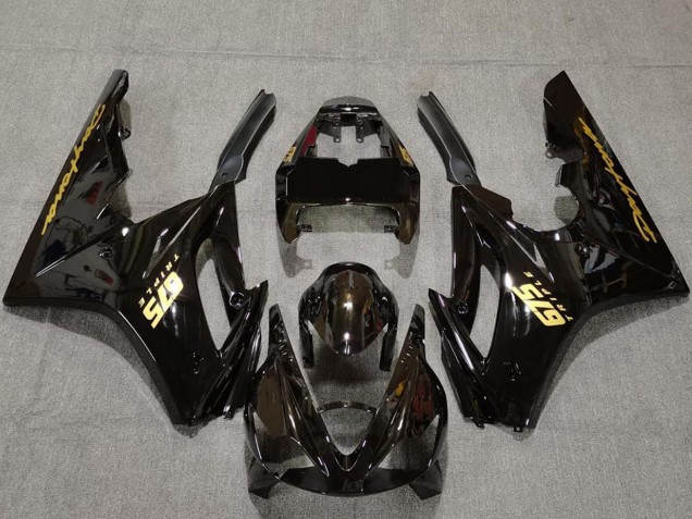 2006-2008 Glossy Black Gold Decals Triumph Daytona 675 Motorcycle Fairings