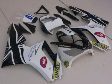 2006-2008 White Glossy Black with Flag Triumph Daytona 675 Motorcycle Fairings