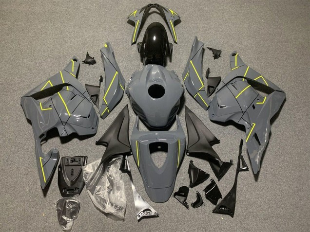 2009-2012 Dark Nardo Grey Yellow Honda CBR600RR Motorcycle Fairings
