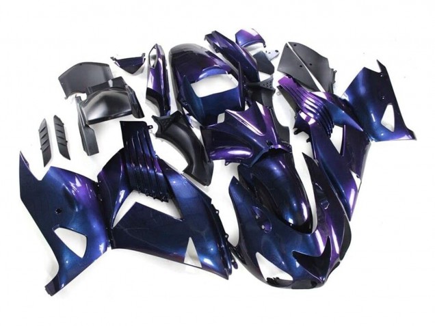 2006-2011 Chameleon Blue Purple Kawasaki ZX14R ZZR1400 Motorcycle Fairings