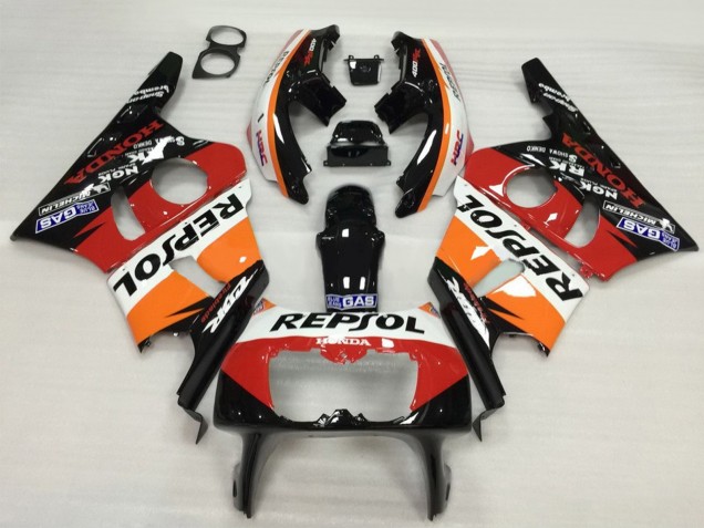 1987-1989 Orange White Red Glossy Black Repsol HRC Honda CBR400RR NC23 Motorcycle Fairing