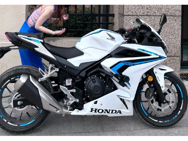 2022 White Blue Honda CBR400R Motorcycle Fairings