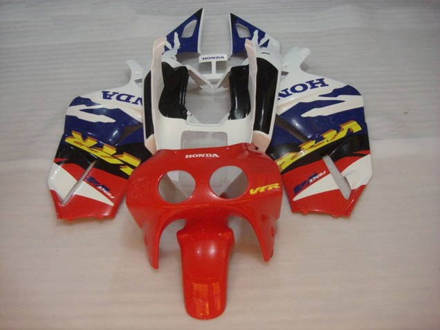 1988-1992 White Blue Red Honda VFR400R NC30 Motorcycle Fairings