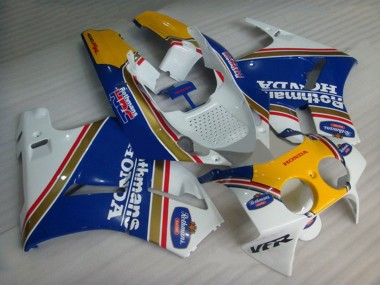 1988-1992 White Blue Yellow Rothmans Honda VFR400R NC30 Motorcycle Fairings