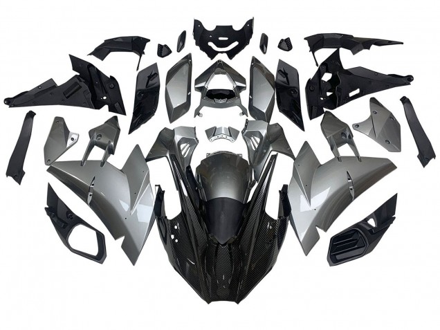 2015-2022 Silver Black Carbon Fiber Kawasaki Ninja H2 Motorcycle Fairings