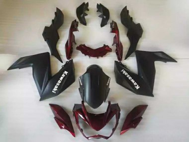 2015-2016 Matte Black Maroon Red Kawasaki Z250/Z300 Motorcycle Fairings