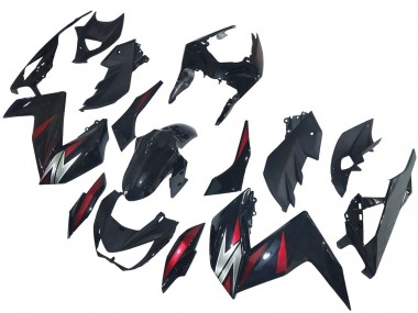 2015-2016 Glossy Black Red Silver Kawasaki Z250/Z300 Motorcycle Fairings
