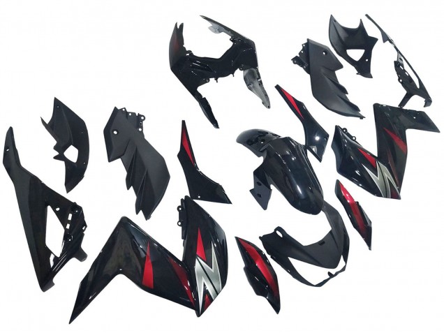 2015-2016 Glossy Black Red Silver Kawasaki Z250/Z300 Motorcycle Fairings