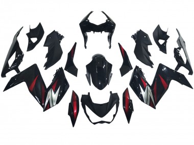 2015-2016 Glossy Black Red Silver Kawasaki Z250/Z300 Motorcycle Fairings