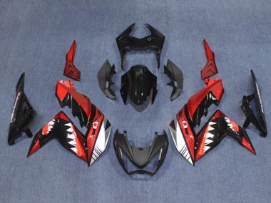 2015-2016 Red White Glossy Black Shark Kawasaki Z250/Z300 Motorcycle Fairings
