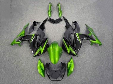 2015-2016 Green Glossy Black Kawasaki Z250/Z300 Motorcycle Fairings