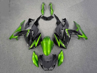 2015-2016 Green Glossy Black Kawasaki Z250/Z300 Motorcycle Fairings