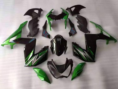 2015-2016 Green Black White Kawasaki Z250/Z300 Motorcycle Fairings