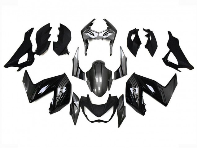 2015-2016 Glossy Black Grey Kawasaki Z250/Z300 Motorcycle Fairings