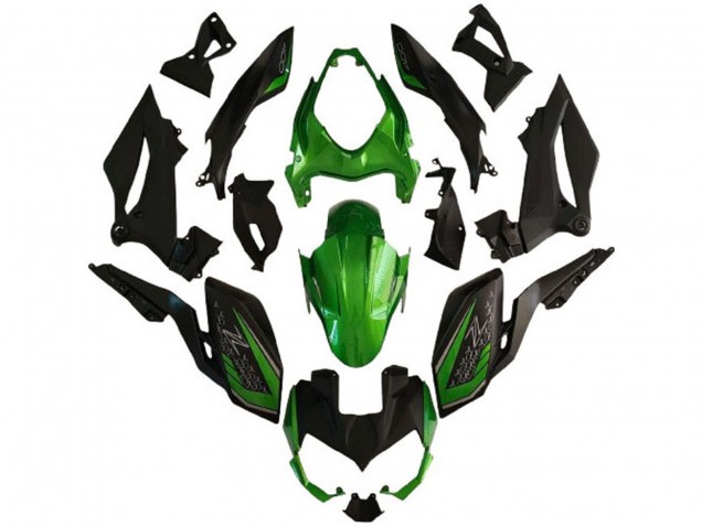 2018-2024 Green Matte Black Kawasaki Z400 Motorcycle Fairings