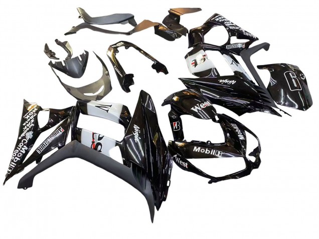 2010-2016 Glossy Black Gold White Mobil West Kawasaki Z1000SX Motorcycle Fairings