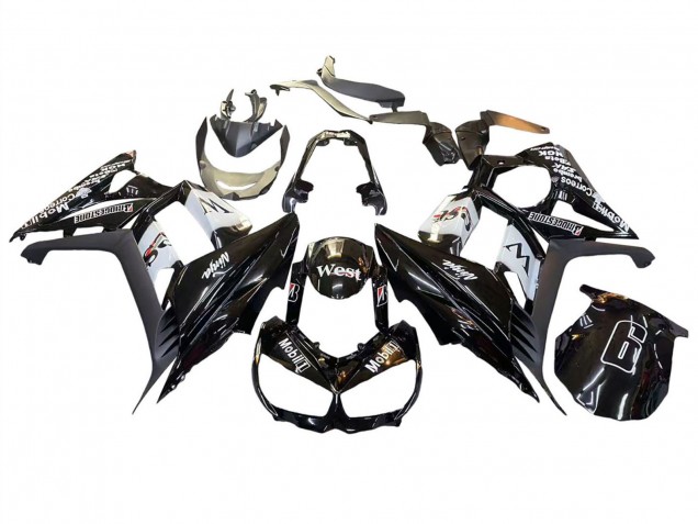 2010-2016 Glossy Black Gold White Mobil West Kawasaki Z1000SX Motorcycle Fairings