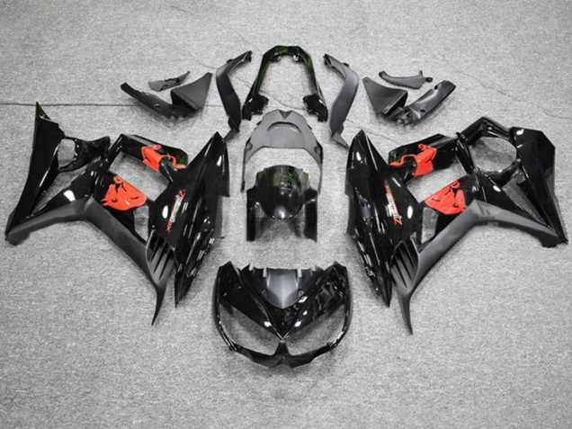 2010-2016 Glossy Black Matte Black Red Bull Kawasaki Z1000SX Motorcycle Fairings