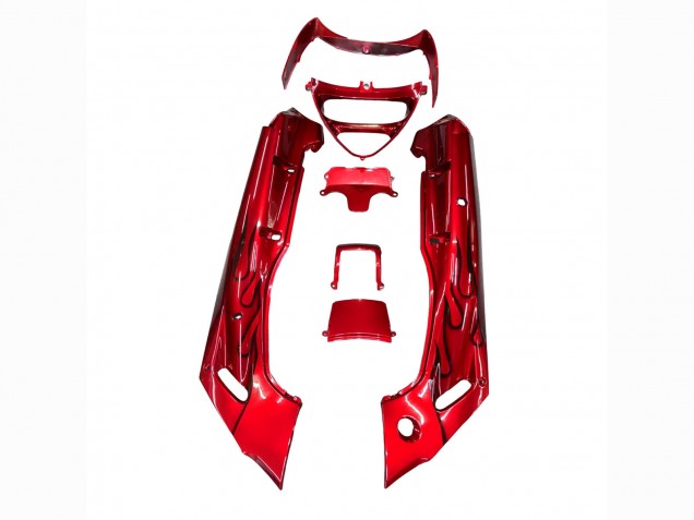 1993-2007 Red Black Flame Kawasaki ZZR400 Motorcycle Fairings
