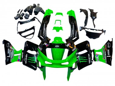 1993-2007 Green Glossy Black Green Monster Elf Touch4 Bridgestone Kawasaki ZZR400 Motorcycle Fairings