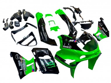 1998-2003 Green Black Monster Elf Kawasaki ZZR600 Motorcycle Fairings