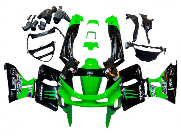1998-2003 Green Black Monster Elf Kawasaki ZZR600 Motorcycle Fairings