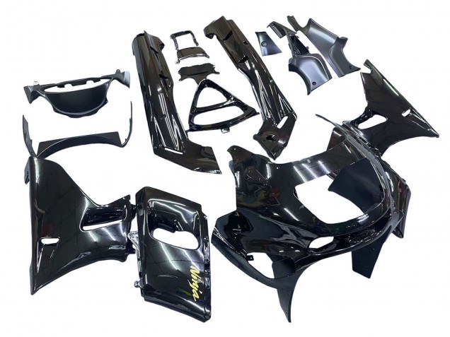 1993-2007 Glossy Black Gold Ninja Kawasaki ZZR400 Motorcycle Fairings