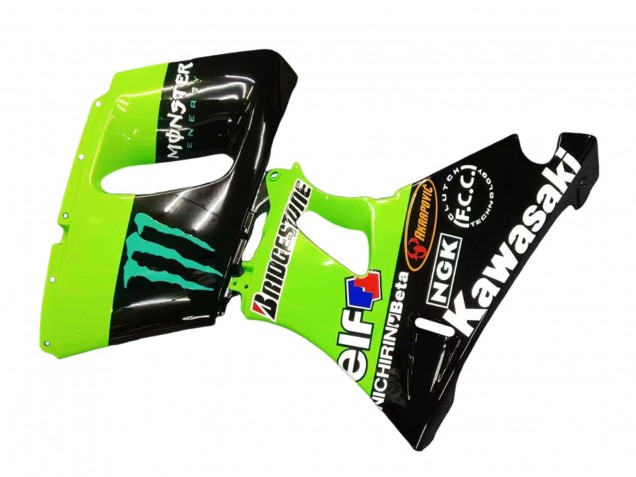 1993-2007 Green Glossy Black Blue Monster Elf Touch4 Bridgestone Kawasaki ZZR400 Motorcycle Fairings