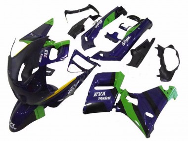 1998-2003 Green Dark Blue Purple Trick Star Eva Racing Kawasaki ZZR600 Motorcycle Fairings