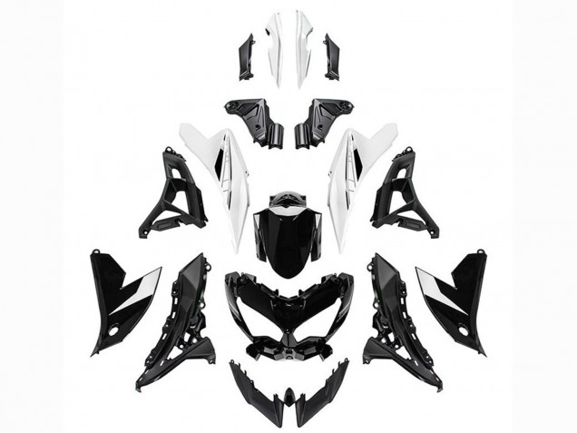 2022-2025 Glossy Black White Kawasaki Versys 650 Motorcycle Fairings