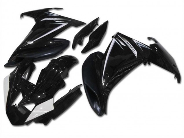 2009-2015 Glossy Black White Yamaha FZ6R Motorcycle Fairings